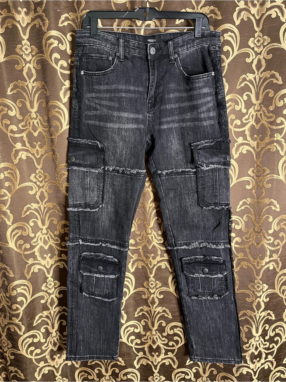 Forever 21 Men’s Black Washed Denim Slim Fit Jeans Size 32